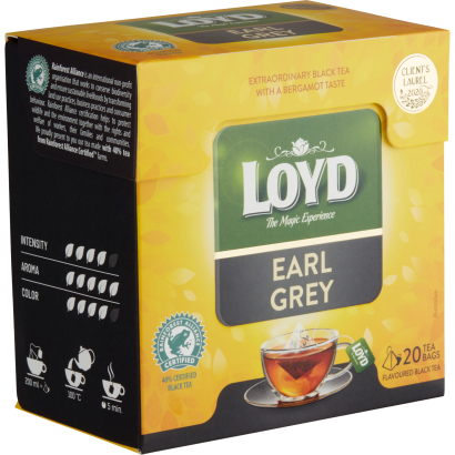 Loyd Earl Grey aromatizált filteres fekete tea 20 filter 40 g