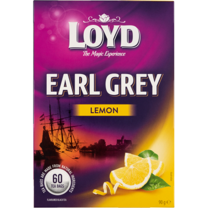 Loyd Earl Grey aromatizált filteres fekete tea citrom ízesítéssel 60 filter 90 g