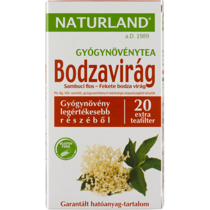 Naturland bodzavirág gyógynövénytea 20 filter 30 g