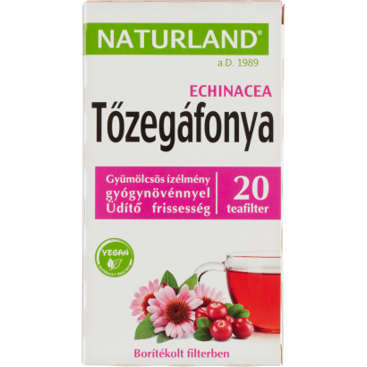 Naturland tőzegáfonya & echinacea gyümölcstea 20 filter 40 g