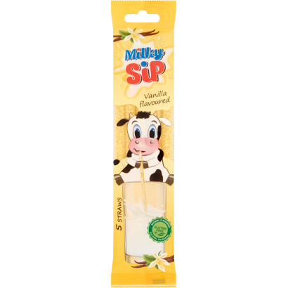 Milky Sip vanília ízű, tejben oldódó cukordrazsé szívószálba zárva 5 x 6 g (30 g)