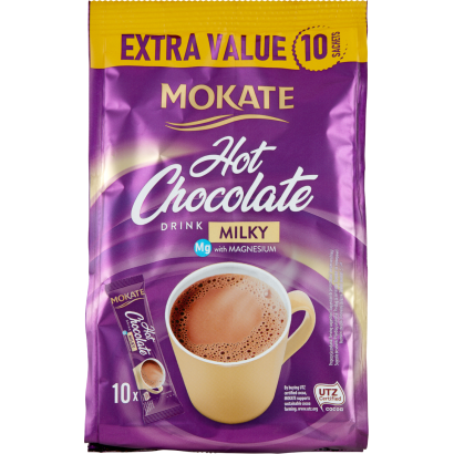 Mokate tejes ízű instant forró csokoládé ital magnézium hozzáadásával 10 x 18 g (180 g)