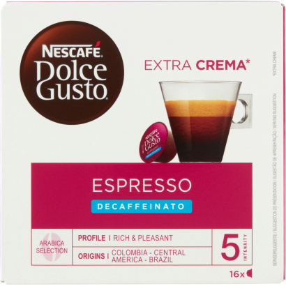NESCAFÉ Dolce Gusto Espresso koffeinmentes őrölt pörkölt kávé 16 x 5,5 g (88 g)