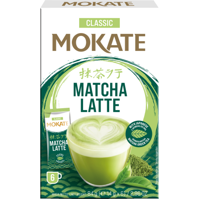 Mokate Classic Matcha Latte tej és zöldtea alapú instant italpor 6 x 14 g (84 g)
