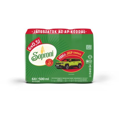 Soproni világos sör 4,5% 6 x 500 ml