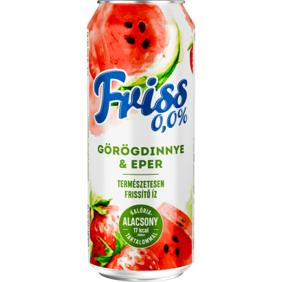 Friss 0,0% görögdinnye és eper ízű üdítőital és alkoholmentes malátaital keveréke 0,5 l