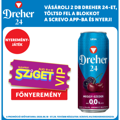 Dreher 24  Meggy-Szeder alkoholmentes világos sör és meggy-szeder ízű ital keveréke 0,0% 0,5 l