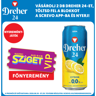 Dreher 24 Citrom alkoholmentes világos sör és citrom ízű ital keveréke 0,0% 0,5 l