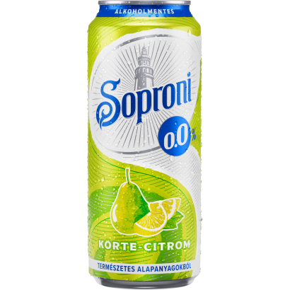 Soproni körte-citrom ízű alkoholmentes sörital 500 ml