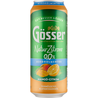 Gösser Natur Zitrone mangó-citrom ízű alkoholmentes sörital 0,0% 500 ml