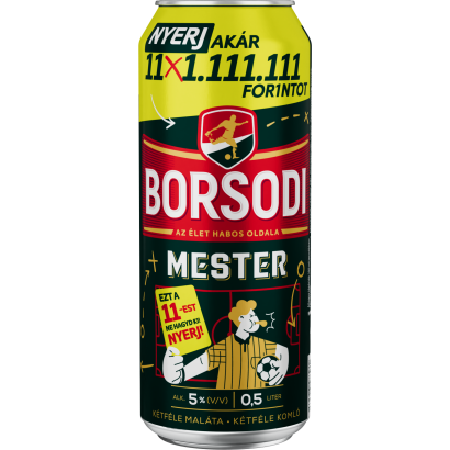 Borsodi Mester minőségi világos sör 5% 0,5 l