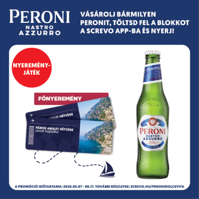 Peroni Nastro Azzurro minőségi világos sör 5% 0,33 l