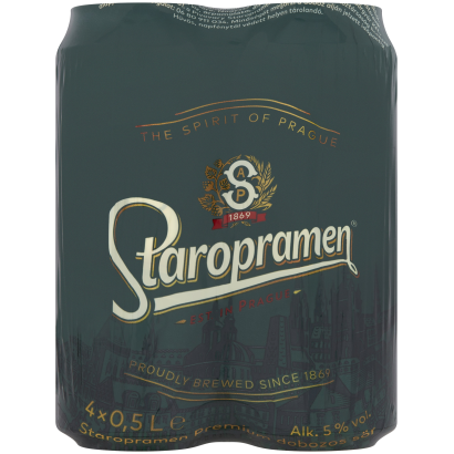 Staropramen Premium dobozos sör 5% 4 x 0,5 l