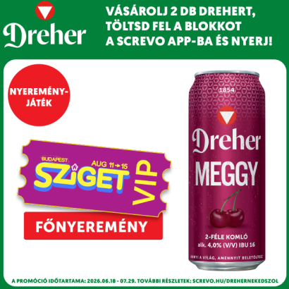 Dreher Meggy világos sör és meggy ízű ital keveréke 4% 0,5 l