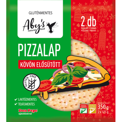 Aby's gluténmentes kövön elősütött pizzalap 2 x 175 g (350 g)