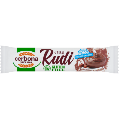 Cerbona Rudi gluténmentes zabrúd mogyorókrém töltelékkel kakaós bevonattal édesítőszerrel 30 g