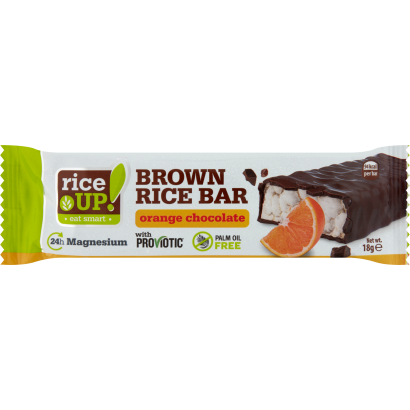 RiceUp! puffasztott barna rizsszelet narancsos ízű étcsokoládéval 18 g