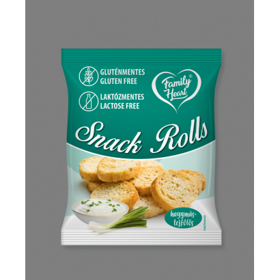 Family Heart glutén- és laktózmentes snack rolls hagymás tejfölös ízű  40 g
