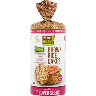 RiceUp! Eat Smart teljes kiőrlésű puffasztott rizs szupermagvakkal 120 g