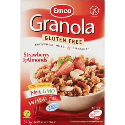 Emco Granola gluténmentes müzli eperrel és mandulával 340 g