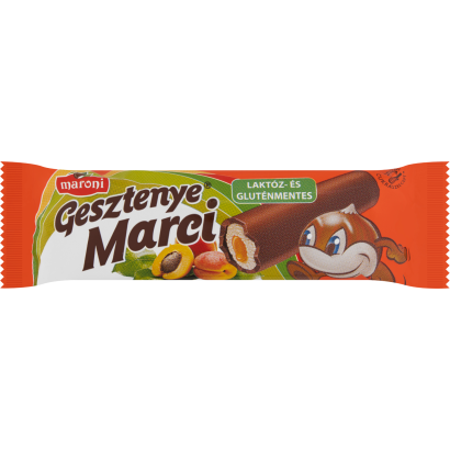 Maroni Gesztenye Marci házi barackdzsemmel töltött gesztenyerúd kakaós bevonómasszával mártva 30 g