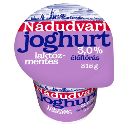 Nádudvari laktózmentes, élőflórás, natúr joghurt 3% 315 g