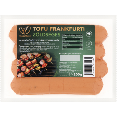 Real Nature Tofu frankfurti zöldséges  200 g