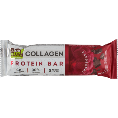 RiceUp! kollagénes fehérje szelet málna ízesítéssel hozzáadott cukor nélkül 50 g