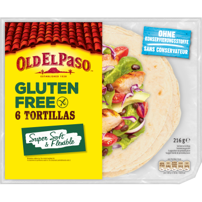 Old El Paso gluténmentes tortilla lepények 6 x 36 g (216 g)
