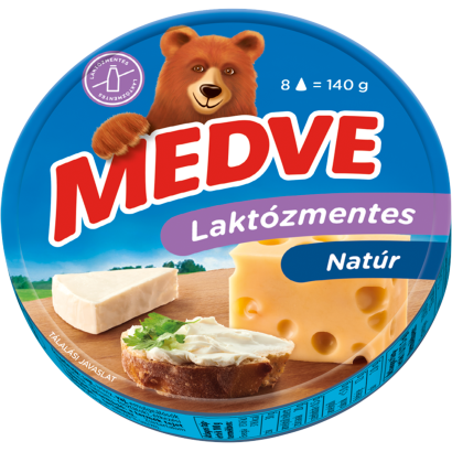 Medve laktózmentes natúr kenhető, félzsíros ömlesztett sajt 8 x 17,5 g (140 g)