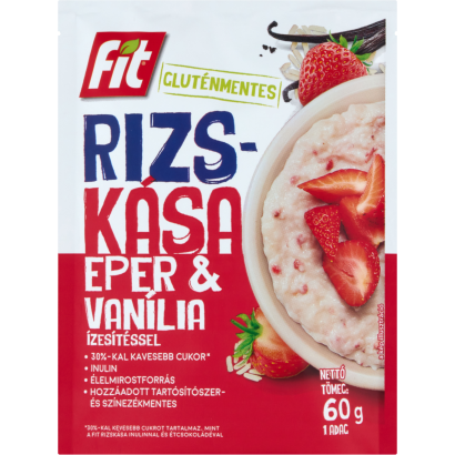 Fit gluténmentes rizskása eper & vanília ízesítéssel 60 g