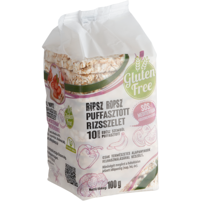 Ripsz Ropsz puffasztott rizsszelet sós, mediterrán fűszerkeverékkel 100 g