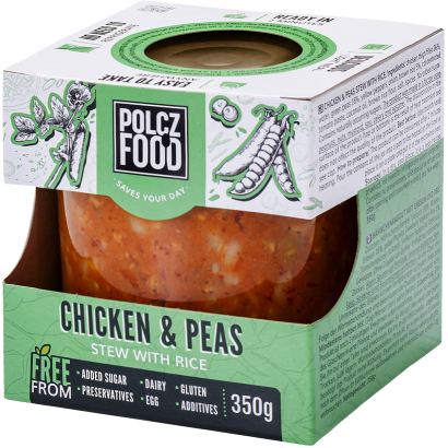 Polcz zöldborsós csirke rizzsel 350 g