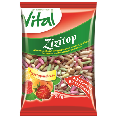 Vital cukormentes puffasztott rizs vegyes gyümölcsízű, eritrittel 25g