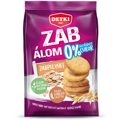 Detki Zab álom 0% hozzáadott cukor zabpelyhes omlós keksz 150 g