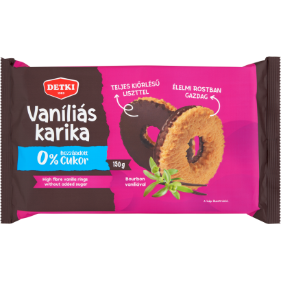 Detki vaníliás karika cukor hozzáadása nélkül, édesítőszerekkel 150 g