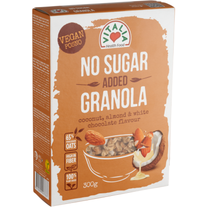 Vitalia kókuszos mandulás granola fehércsokoládéval, édesítőszerekkel 300 g