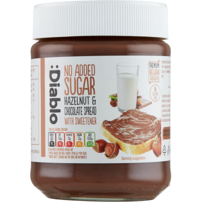 Diablo mogyorós csokoládé krém hozzáadott cukor nélkül, édesítőszerrel 350 g