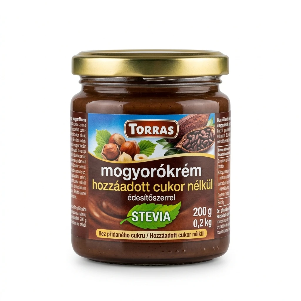 Torras Stevia mogyorókrém hozzáadott cukor nélkül, édesítőszerrel 200 g