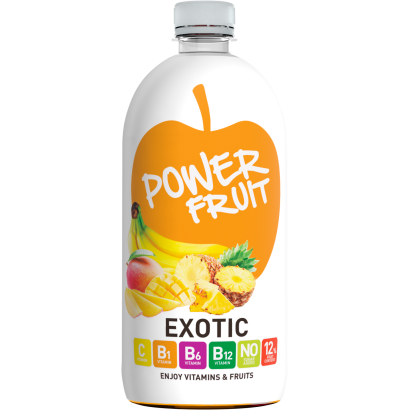 Power Fruit Exotic energiaszegény, vegyesgyümölcs ital szűrt vízzel, édesítőszerekkel 750 ml