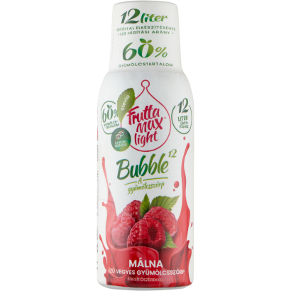FruttaMax Bubble12 Light málna ízű vegyes gyümölcsszörp édesítőszerekkel 500 ml