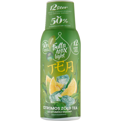 FruttaMax Light Tea citromos zöld tea ízű gyümölcsszörp édesítőszerekkel 500 ml