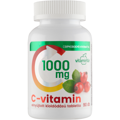 Vitamintár C-vitamin 1000 mg elnyújtott kioldódású tabletta csipkebogyó kivonattal 90 x 1,56 g