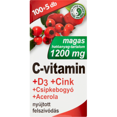 Dr. Chen Patika 1200 mg C-vitamin+D3-vitamin+cink+csipkebogyó+acerola filmtabletta 105 db 163,2 g