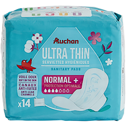 Auchan Kedvenc egészségügyi betét ultra vékony normál+ 14 db