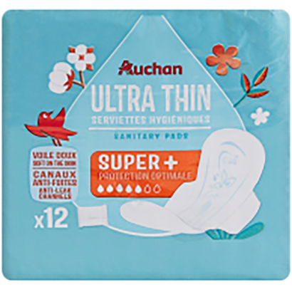 Auchan Kedvenc Egészségügyi betét ultra vékony szuper+, 12  db