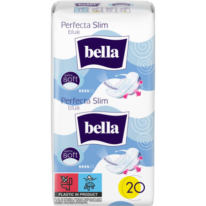 Bella Perfecta Slim Blue ultravékony egészségügyi betét különösen puha fedőréteggel 20 db