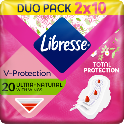 Libresse Ultra+ Natural szárnyas egészségügyi betét 2 x 10 db