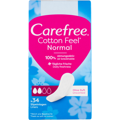 Carefree Cotton Feel Normal tisztasági betét illatanyagmentes 34 db