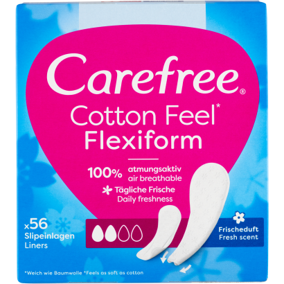 Carefree Cotton Feel Flexiform tisztasági betét friss illattal 56 db